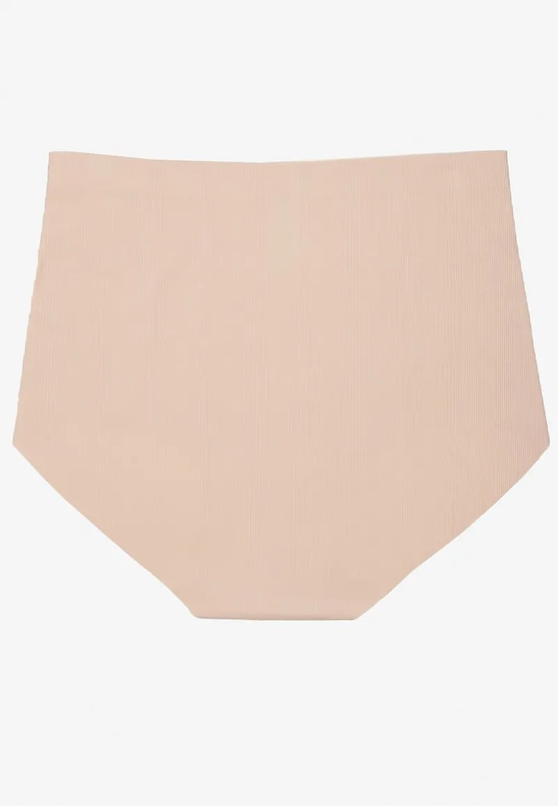 Beżowe Bezszwowe Majtki High Waist Navorila