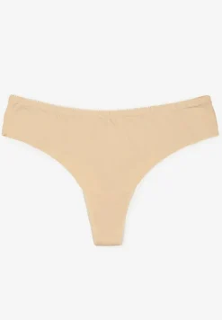 Beżowe Bezszwowe Majtki Typu Stringi Tenazura