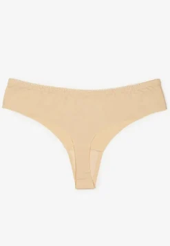 Beżowe Bezszwowe Majtki Typu Stringi Tenazura