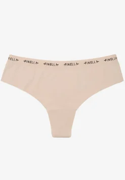 Beżowe Bezszwowe Majtki z Napisami Davoria