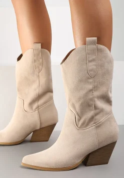 Beżowe Botki Achica