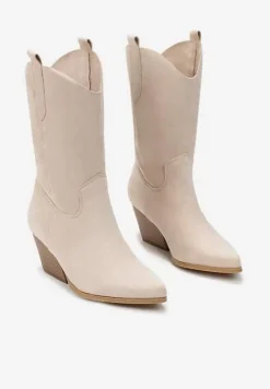 Beżowe Botki Achica