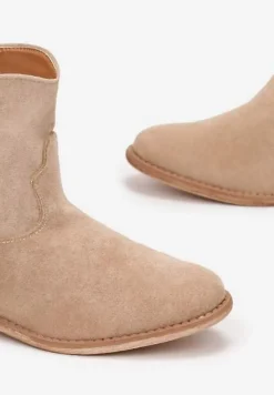 Beżowe Botki na Koturnie Davo