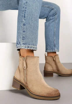 Beżowe Botki Perice