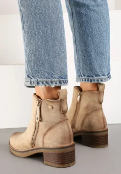 Beżowe Botki Perice