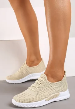 Beżowe Buty Sportowe Lephanthe