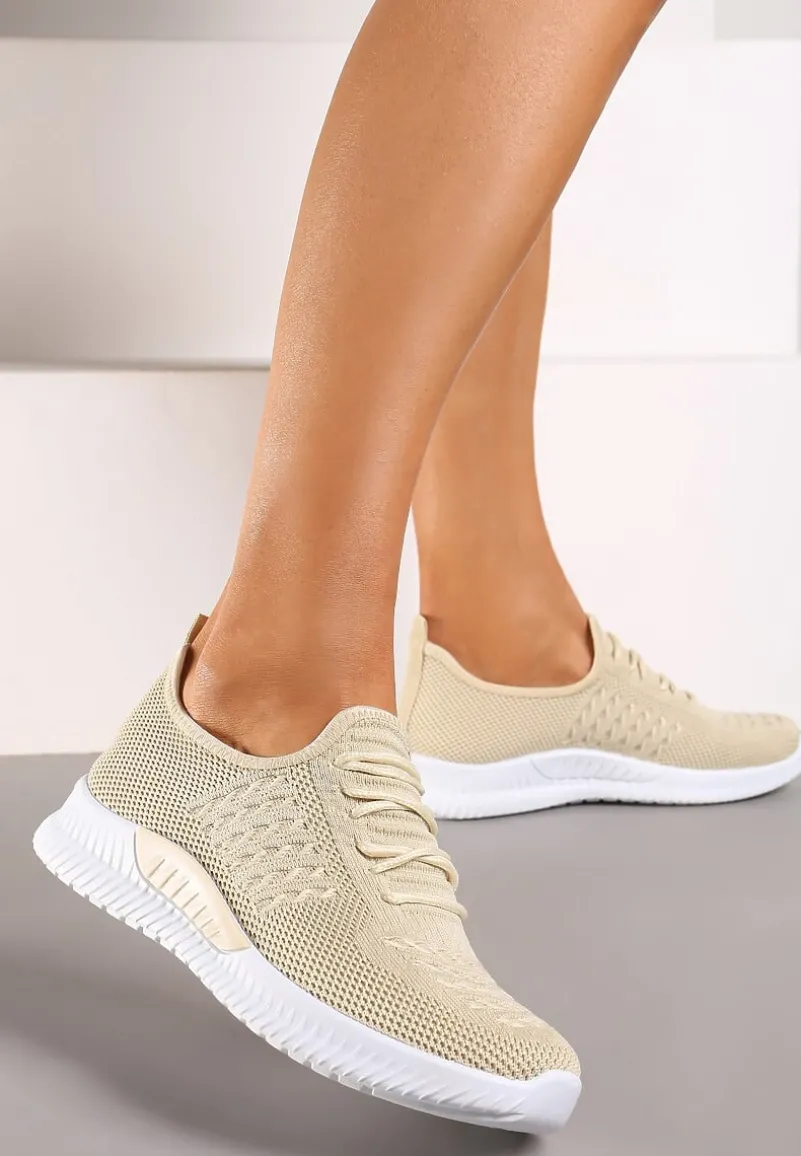 Beżowe Buty Sportowe Lephanthe