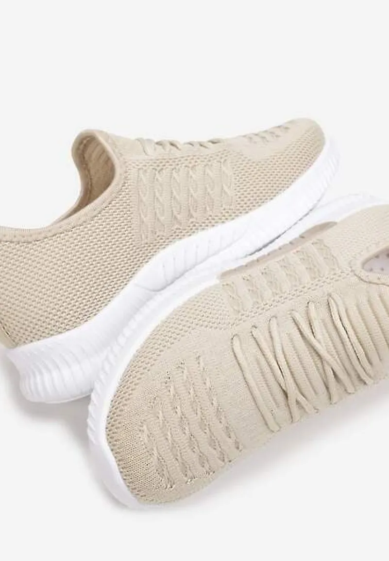 Beżowe Buty Sportowe Lephanthe