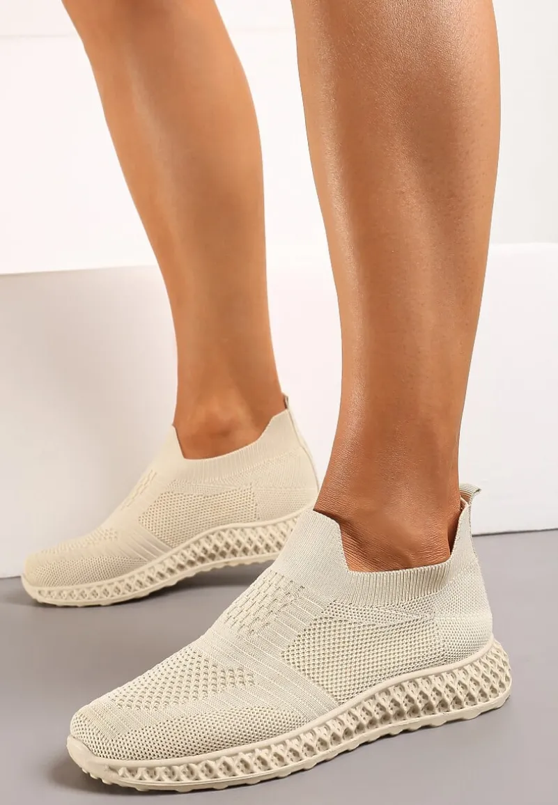 Beżowe Buty Sportowe Phinelle