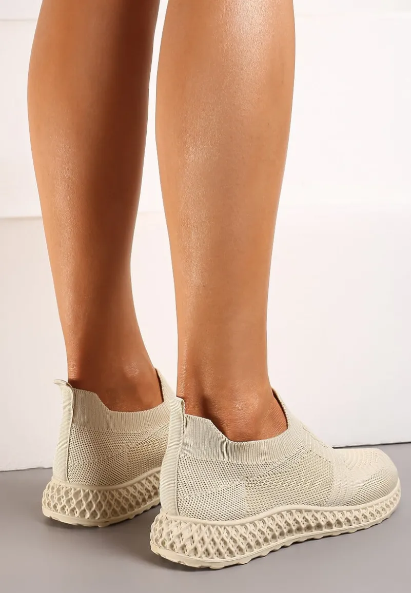 Beżowe Buty Sportowe Phinelle