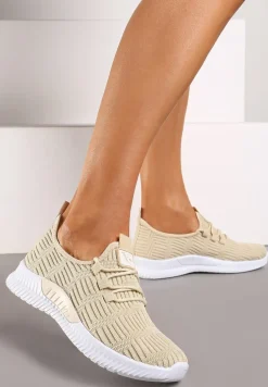 Beżowe Buty Sportowe Pudina