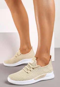 Beżowe Buty Sportowe Pudina