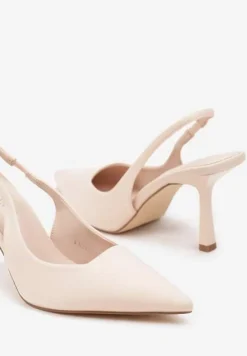 Beżowe Czółenka na Szpilce z Odkrytą Piętą Irillane
