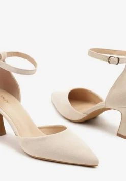 Beżowe Czółenka Vices z Ekozamszu na Klepsydrowym Obcasie Ezrival
