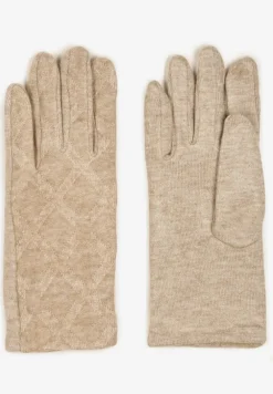 Beżowe Dzianinowe Casualowe Rękawiczki z Bawełną Zinnithoa