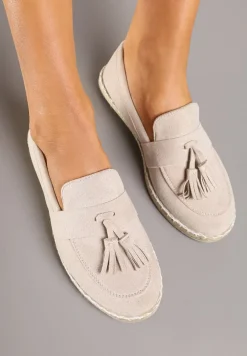 Beżowe Espadryle Ozdobione Frędzlami na Nosku Wanelis