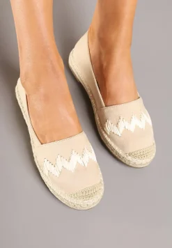 Beżowe Espadryle Ozdobione Zygzakami i Plecionym Sznurkiem Sdivisa