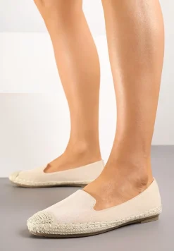 Beżowe Espadryle z Motywem Plecionki Ralomea