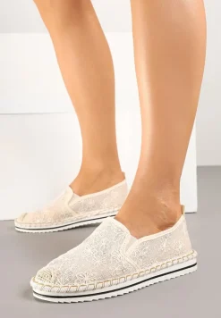 Beżowe Espadryle z Ozdobną Plecionką Eranoria