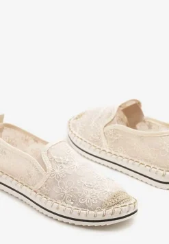 Beżowe Espadryle z Ozdobną Plecionką Eranoria