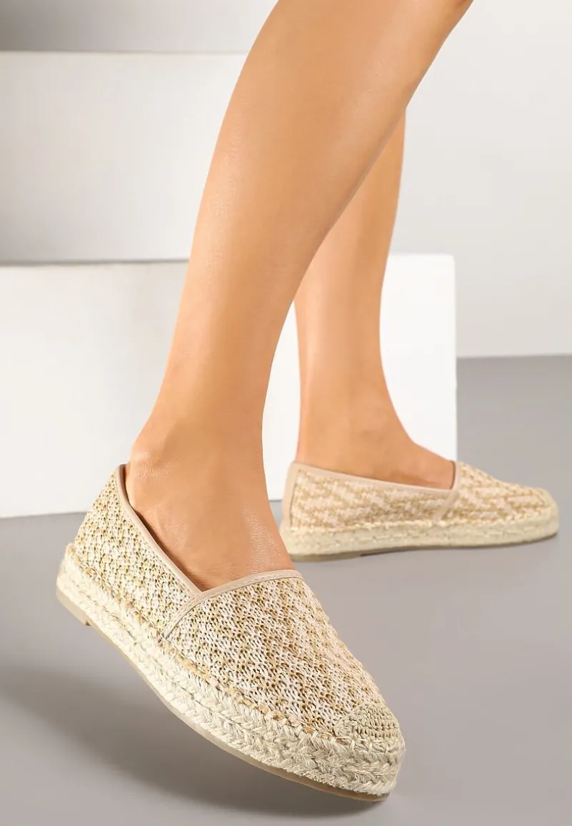 Beżowe Espadryle z Plecionym Sznurkiem Nimiorra