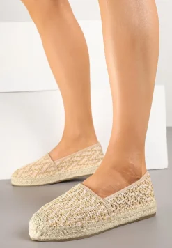 Beżowe Espadryle z Plecionym Sznurkiem Nimiorra