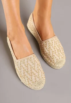 Beżowe Espadryle z Plecionym Sznurkiem Nimiorra