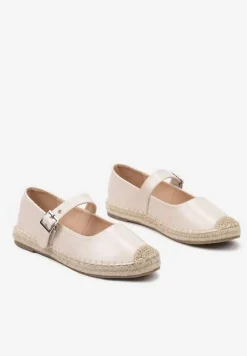 Beżowe Espadryle z Plecionką i Paskiem Galvesis