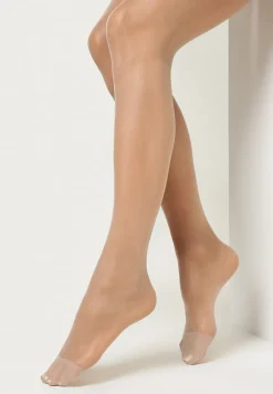 Beżowe Gładkie Rajstopy Cienkie 20 den Jemisna