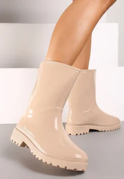 Beżowe Kalosze Gumowe Mardia