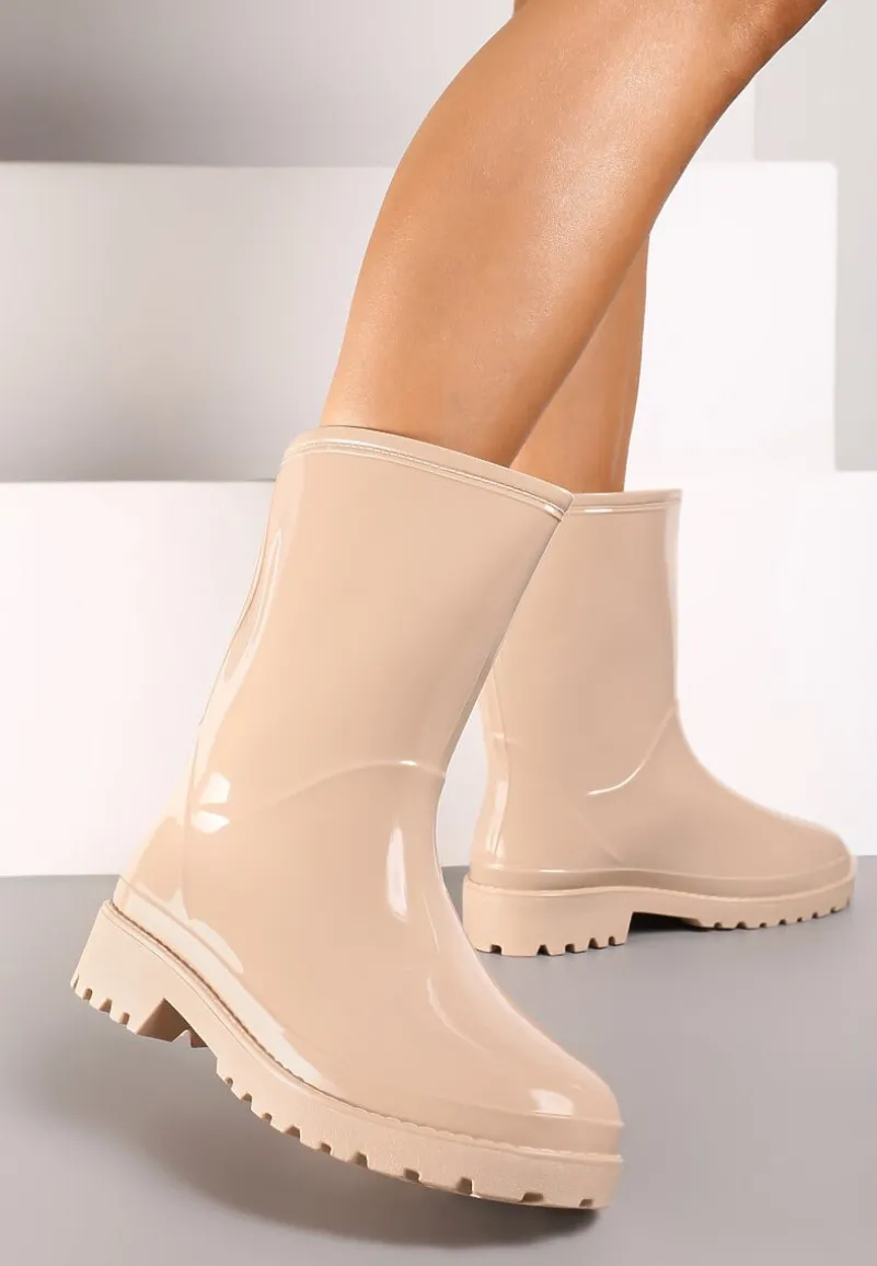 Beżowe Kalosze Gumowe Mardia
