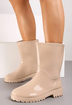 Beżowe Kalosze Gumowe Mardia