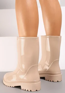 Beżowe Kalosze Gumowe Mardia