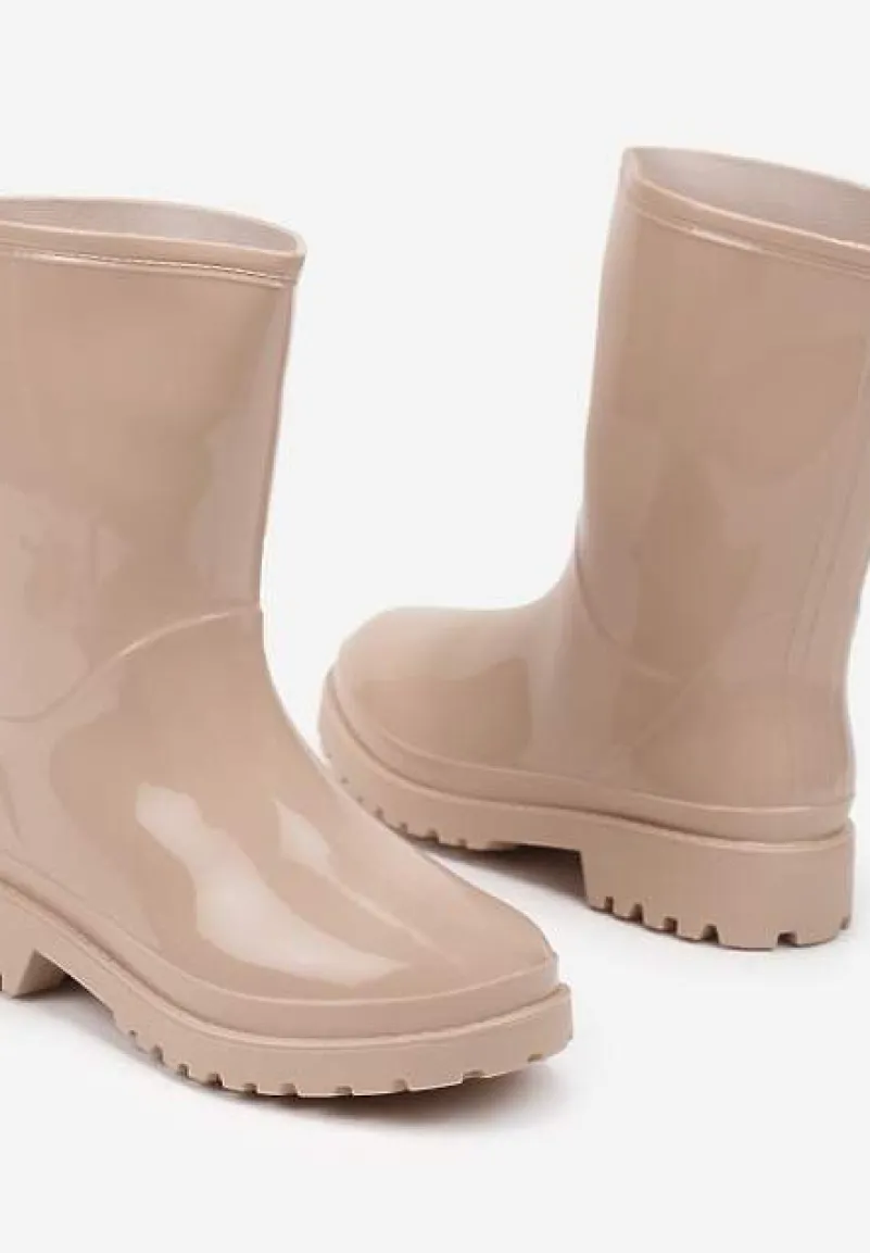 Beżowe Kalosze Gumowe Mardia