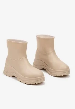 Beżowe Kalosze na Grubej Podeszwie Eristhena
