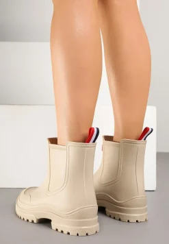 Beżowe Kalosze Ozdobione Tłoczeniem Silio