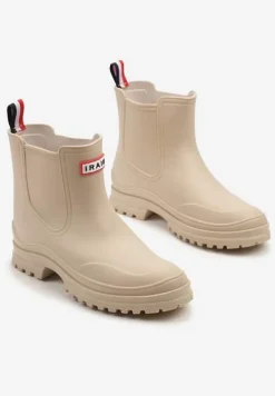 Beżowe Kalosze Ozdobione Tłoczeniem Silio