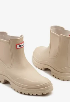 Beżowe Kalosze Ozdobione Tłoczeniem Silio