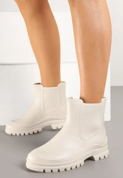 Beżowe Kalosze w Stylu Sztybletów Aslovia