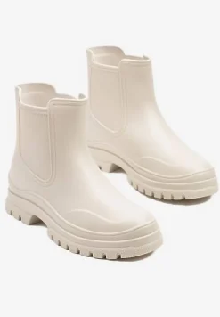 Beżowe Kalosze w Stylu Sztybletów Aslovia