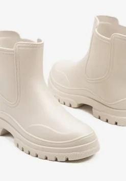 Beżowe Kalosze w Stylu Sztybletów Aslovia