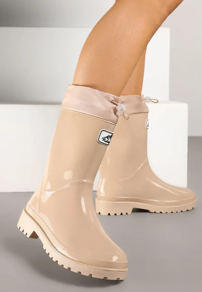 Beżowe Kalosze z Aplikacją i Ściągaczem Orriselle