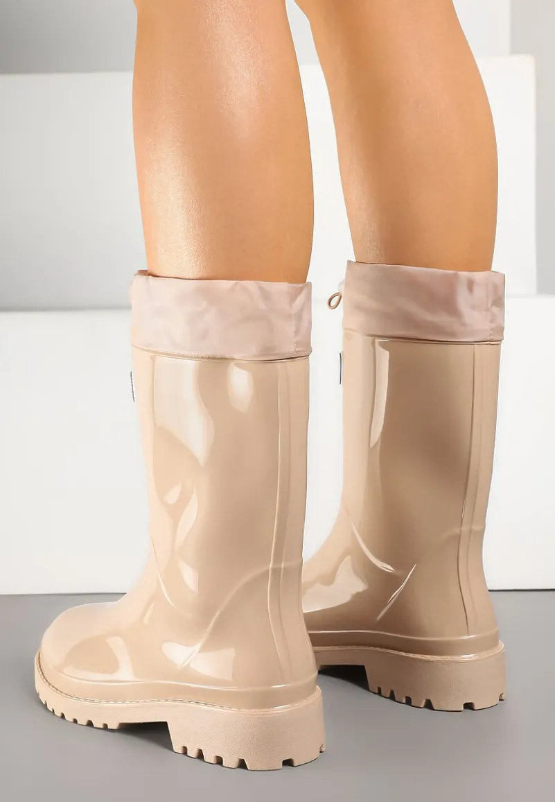 Beżowe Kalosze z Aplikacją i Ściągaczem Orriselle