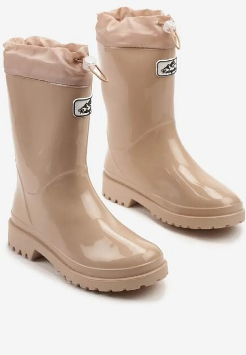 Beżowe Kalosze z Aplikacją i Ściągaczem Orriselle