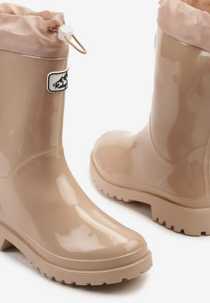 Beżowe Kalosze z Aplikacją i Ściągaczem Orriselle