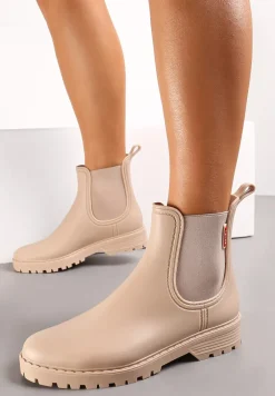 Beżowe Kalosze z Elastycznymi Wstawkami Zanara