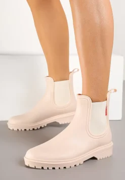 Beżowe Kalosze z Elastyczną Wstawką Erlexia