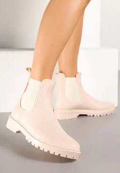 Beżowe Kalosze z Elastyczną Wstawką Erlexia