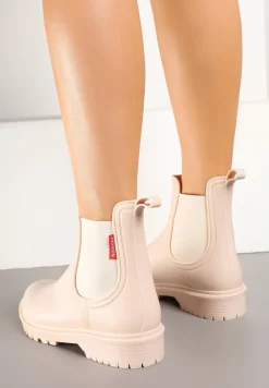 Beżowe Kalosze z Elastyczną Wstawką Erlexia