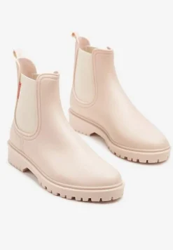 Beżowe Kalosze z Elastyczną Wstawką Erlexia